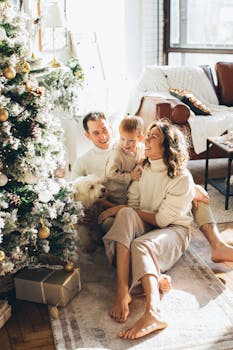 Marche de Noel illumine avec decorations festives